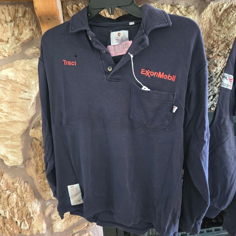 FRC ExxonMobil Navy Long Sleeve Polo Shirt